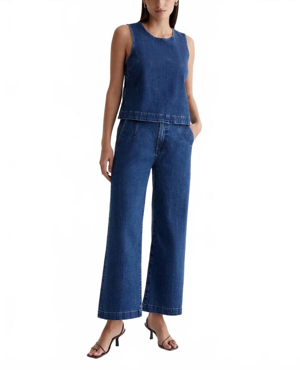 NEW AG JEANS daneel high-rise wide leg crop jeans in midsommar